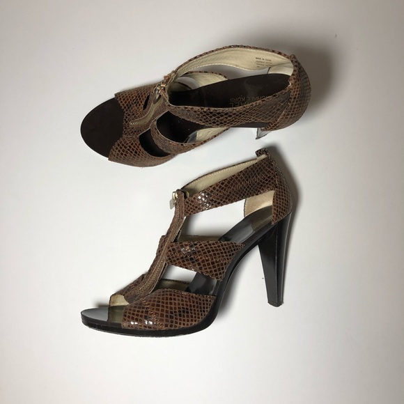 **SOLD** Brown Michael Kors snake skin heels - Picture 5 of 6